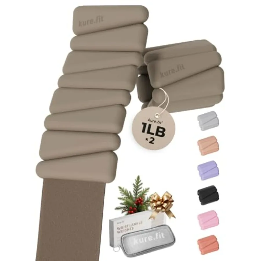 Blue Kettlebell 5-12lb & Taupe Weights Set 1lb Bundle | Home Gym