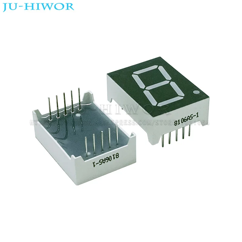 10pcs 10Pins 8106AS 8106BS 0.8 Inch 1 Digit Bits 7 Segment Red LED Digital Display Digitron Common Anode Cathode C-A C-C led digital tube display