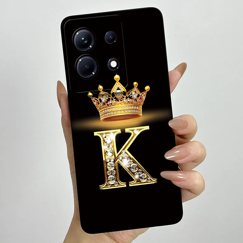 Stylish Initial Letter Phone Case - Soft Silicone TPU Lens Protector