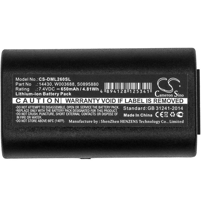 

CS 650mAh Battery For 3M DYMO PL200 14430 1758458 S0895880 S0915380 W003688 LabelManager 260P 280 PnP