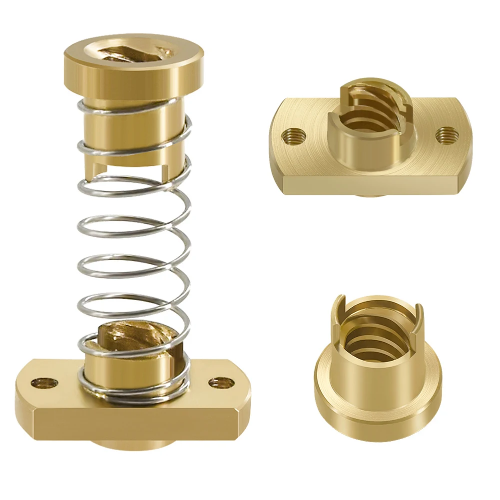 

T8 Brass Anti-backlash Nut For Lead Screw Replacement Spring Loaded Nut 2/8mm 2mm Pitch 8mm Diameter Accessories