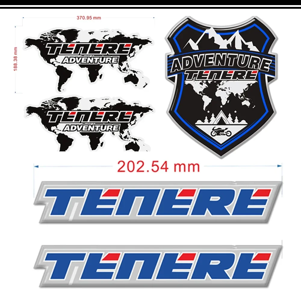

For Yamaha Tenere 700 1200 1200XT 1200Z ADVENTURE TOURING SUPER Tank Pad Protector Trunk Luggage Stickers Emblem 2019 2018