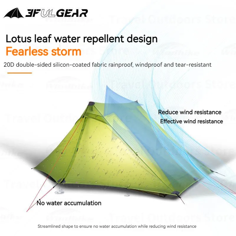 

20D Silicon Coated 3F UL GEAR LanShan2 PRO Tent Outdoor Ultralight Double Layer Tent 3/4 Season Tent Waterproof Tent Camping