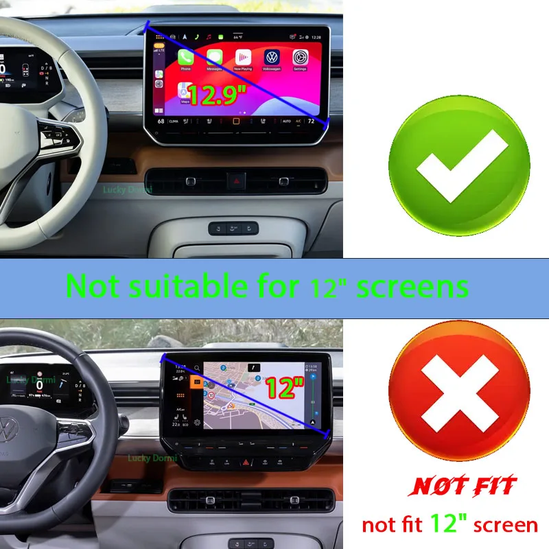 Car Mount for Volkswagen ID.Buzz GTX 12.9" Screen Panel Fixed Base Phone Holder Wireless Charging Phone Stand Car Accessory