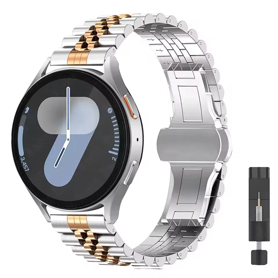 Curved Metal Stainless Steel Bracelet for Smart Watches - 20mm/22mm Strap