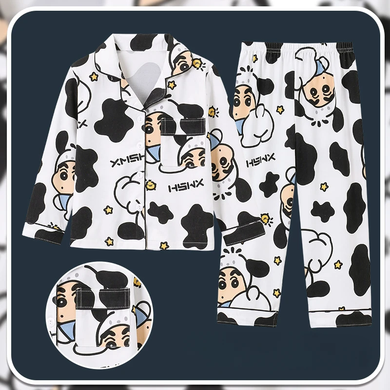 Kawaii Sanrio Children Pajama Sets Cardigan Comfortable Soft Breathable Night Clothes Boys Girls Suitable Housewear Autumn 6