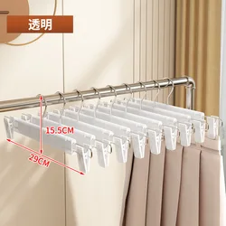 Set of 5 Non - Slip Clothing Hangers with Stainless Steel Grips - 10 PCs (Transparent)