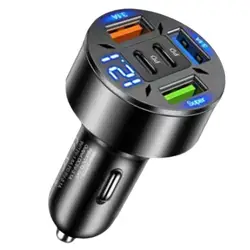 High - Power 5 - Port Car Charger with Fast Charging PD & QC3.0 Technology (A)