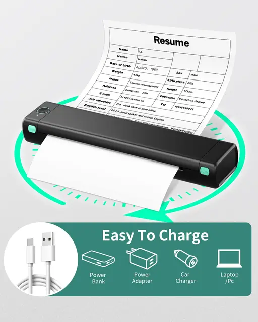 Phomemo M08F A4 Paper Printer Portable Thermal Printer Bluetooth Mobile Printer Compatible with Android & iOS Phone & Laptop 6