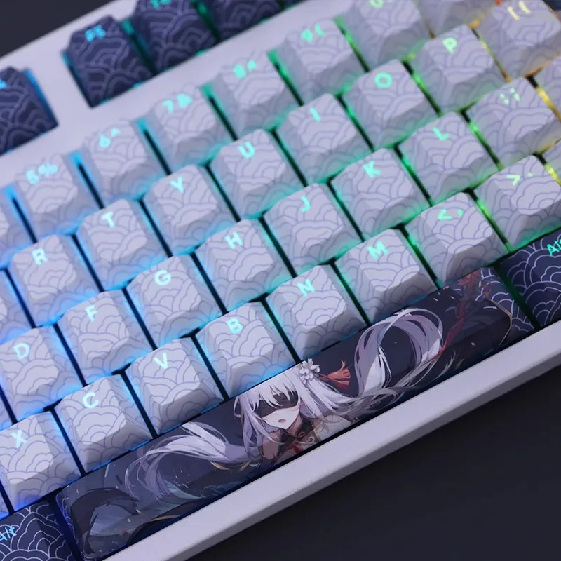 Desenhos Animados Anime Gaming Key Caps Pbt Backlit Keycaps para Teclado Honkai Star Rail Jingliu Ansi 61 87 104 108 Chaves Set - Imagem 5