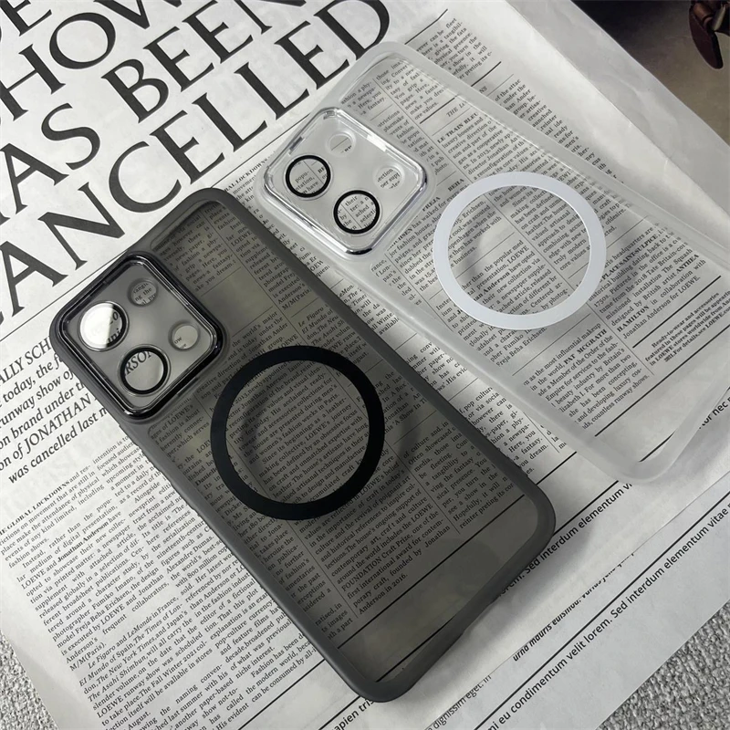 Transparent Magnetic TPU Silicone Case with Camera Protection
