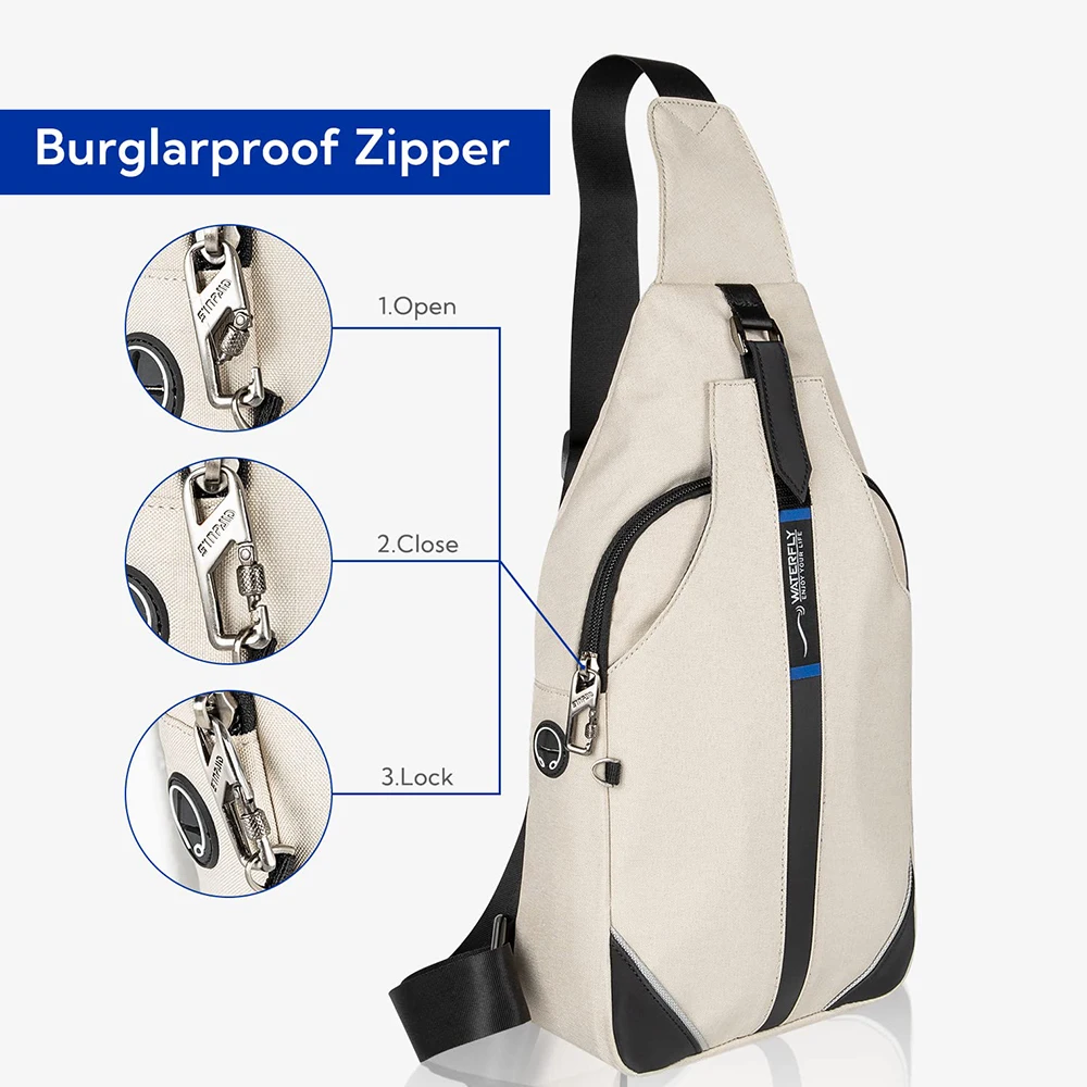 WATERFLY-Unisex Crossbody Sling Bag, Versatile Over Shoulder Daypack, Large Capacity, Stylish Design, Unisex Adu