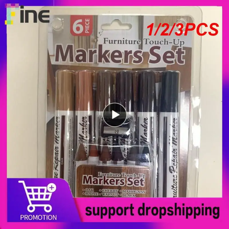 

1/2/3PCS 8 Colors Furniture Pen Quick-drying Smooth Scratch Repair Marker Pen Paint Pen Household Laminate Flooring Waterproof