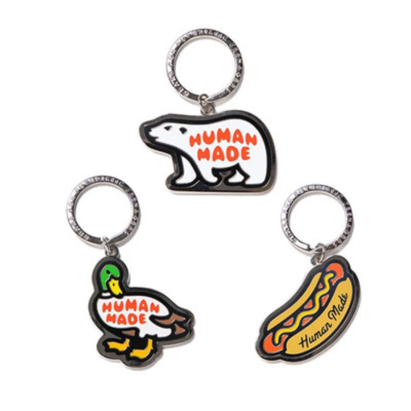 Heavy Human Made Keychain Duck Polar Bear Hot Dog Enamel Color Fast Human Made Keychain