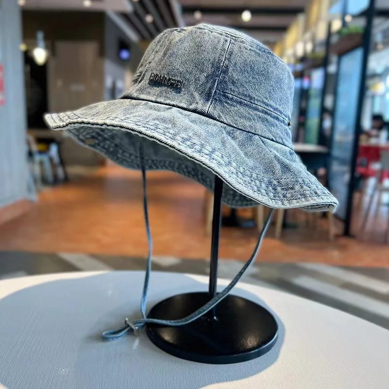 Bucket Hat Denim Cloth Men Women Outdoor Fisherman Retro Casual Sun Protection Fishing Camping Spring Summer Cowboy