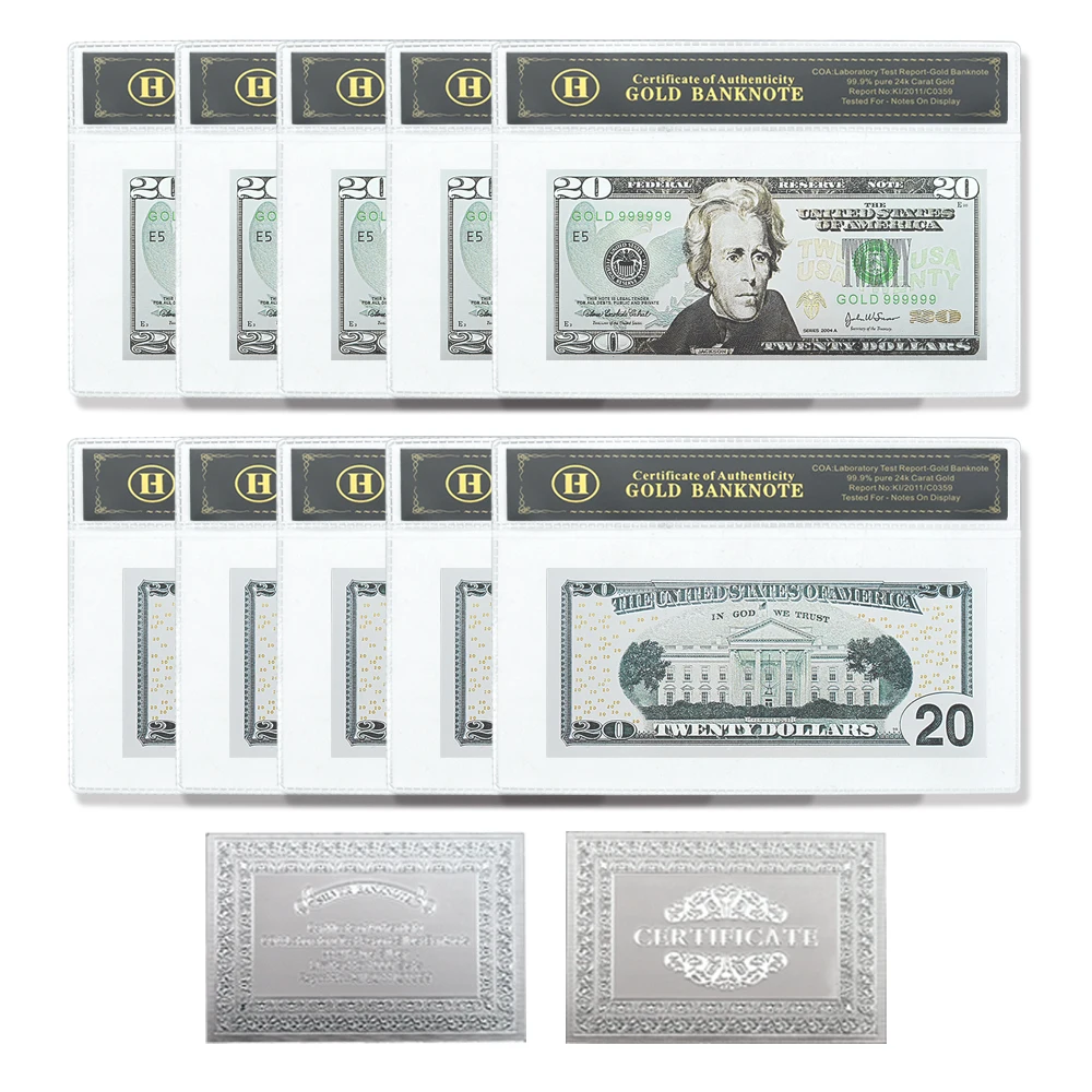 New 1/2/5/10/20/50/100 US Dollar Gold Foil Banknote Home Decoration Plastic  Money Collection Business Gift - AliExpress, image size:1000x1000