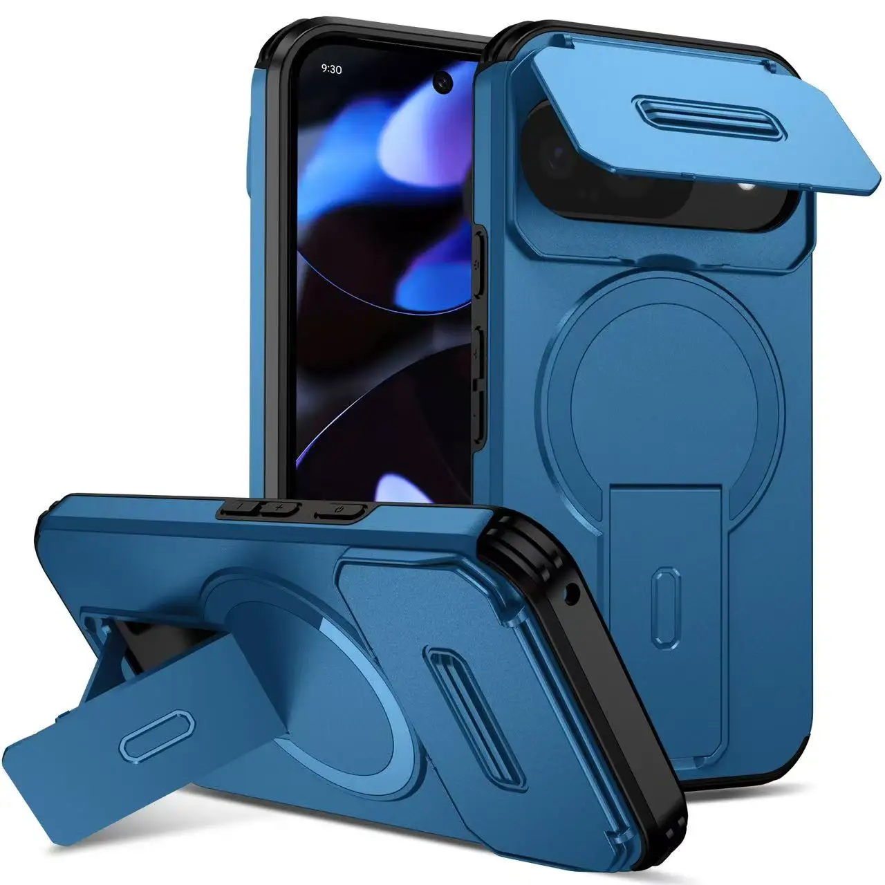 Durable Magnetic Shockproof Case with Stand and Wireless Charging Compatibility