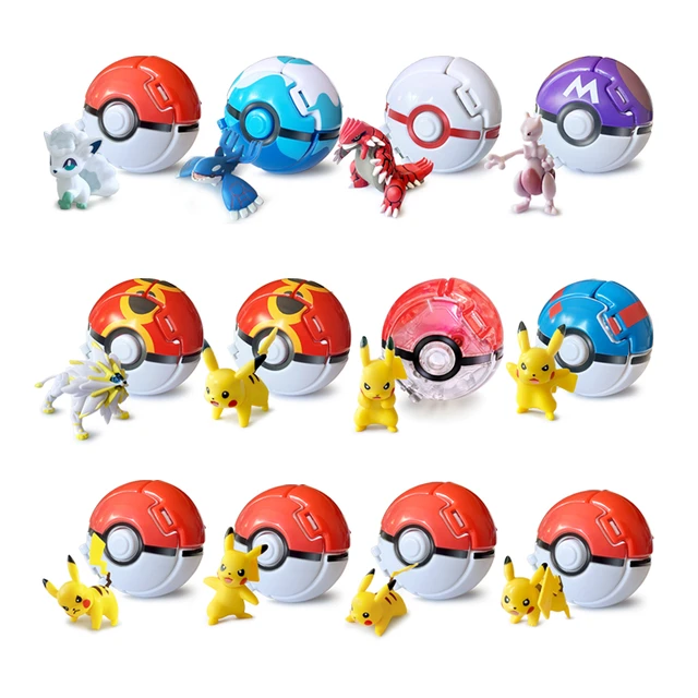 1Pc Pokeball + 1pc Grátis Aleatório Pokemon Figuras Dentro 1:1 Anime Action  & Toy Figuras Presente de Natal para As Crianças - AliExpress