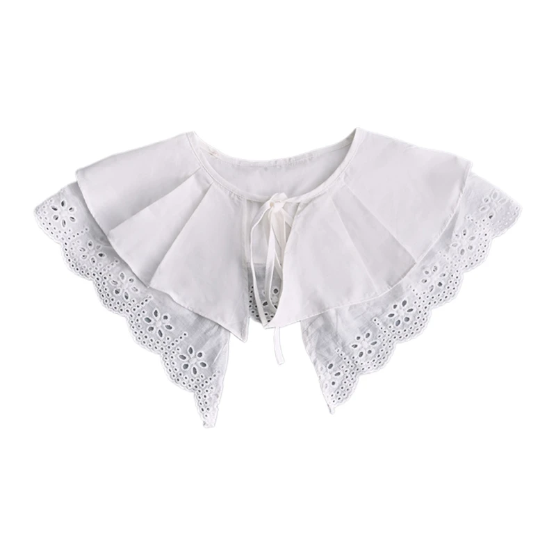 

Women False Collar White Hollow Lace Collar Ladies Shawl Wrap Removable for Women Girl Detachable Clothes Accessory