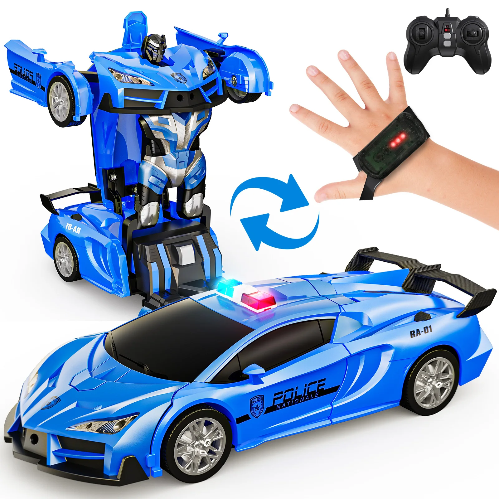 Remote Control Cars Police Car Toy Gesture Sensing with LED