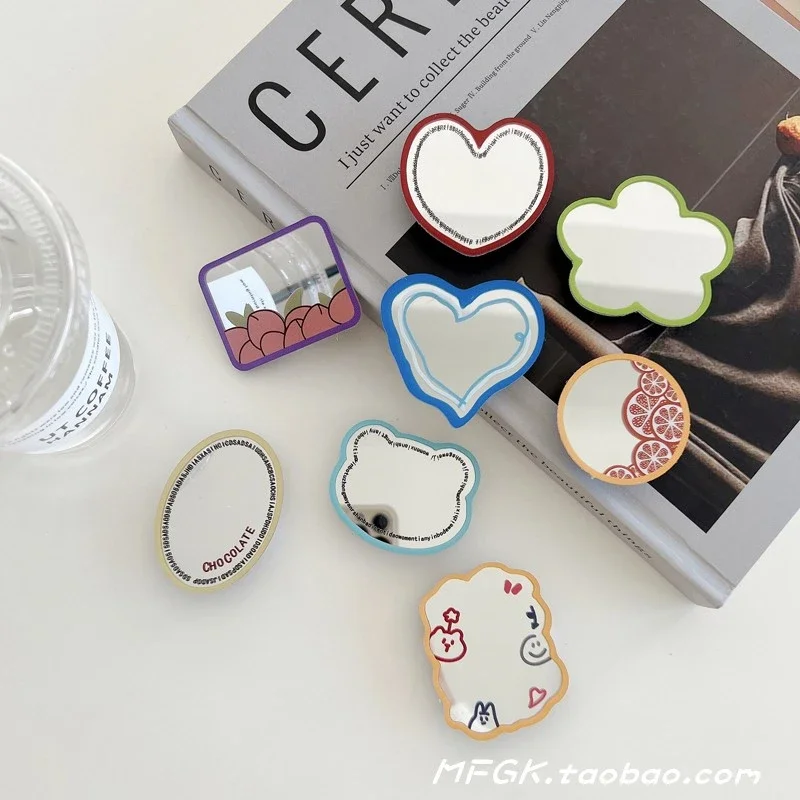 3D Cute Cartoon Makeup Mirror Phone Holder with Ring Grip