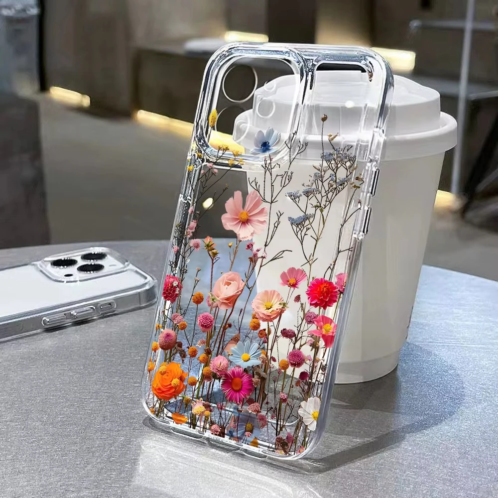 ตัวเลือกสินค้า เคสซิลิโคนนิ่มลายดอกไม้สีม่วง สำหรับ iPhone 13-18 Pro Max Air