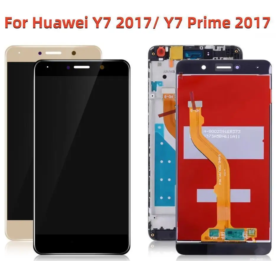 

100% For Huawei Y7 Prime 2017 LCD Display Touch Screen Digitizer Assembly With Frame For Huawei Y7 2017 TRT-TL00 LX1 L21X LX3