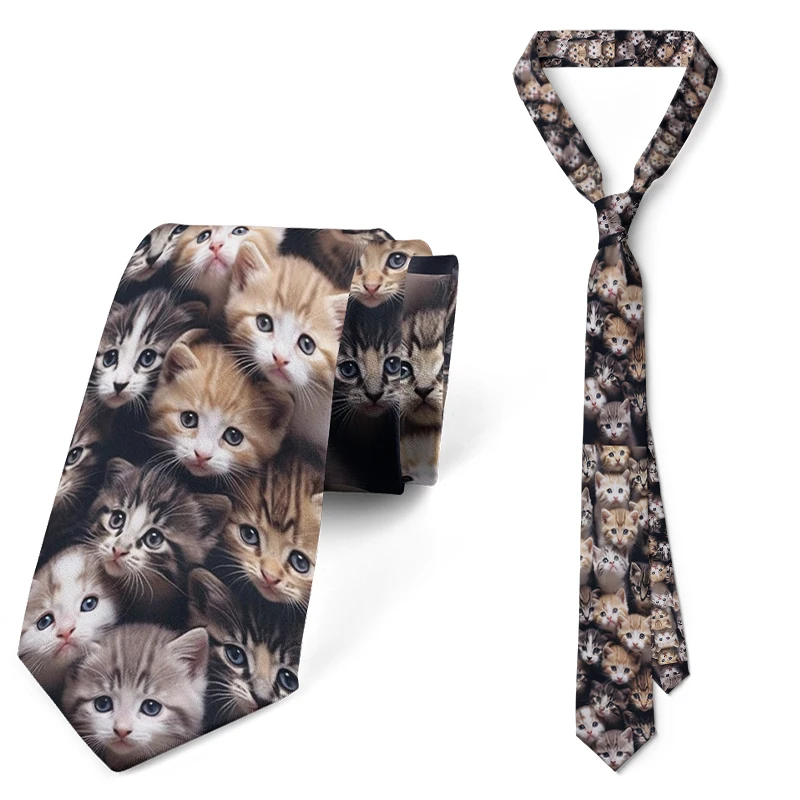 Cartoon Necktie 3D Printing Harajuku Fashion Kawaii Unisex 8CM Slim Dating Wedding Party Tie Cosplay