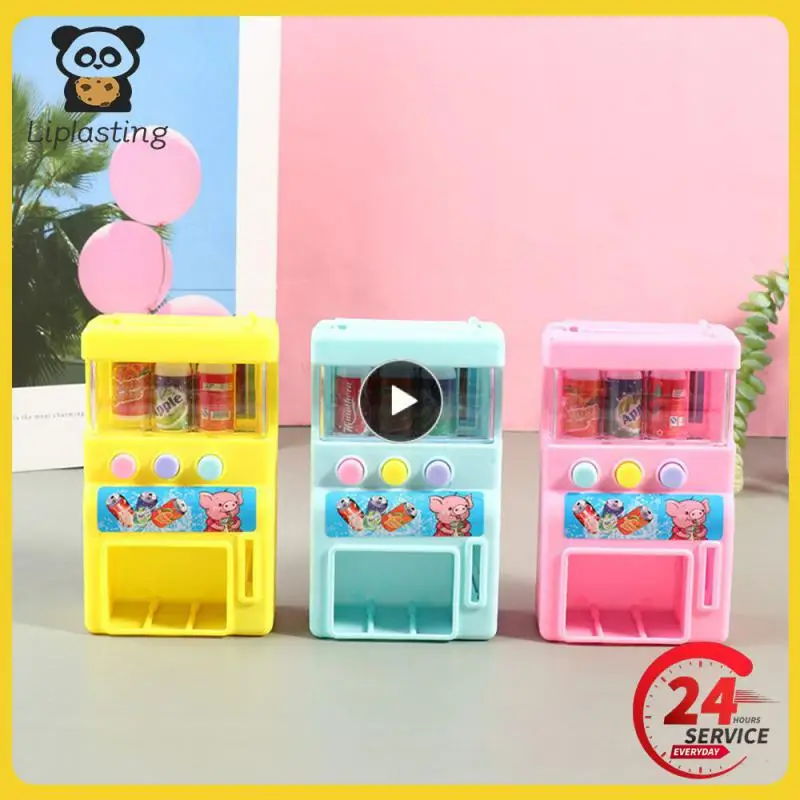 

Hot-selling Children's Simulation Mini-coin-operated Beverage Vending Machine Self-service Beverage Cute Funny Toys For Children