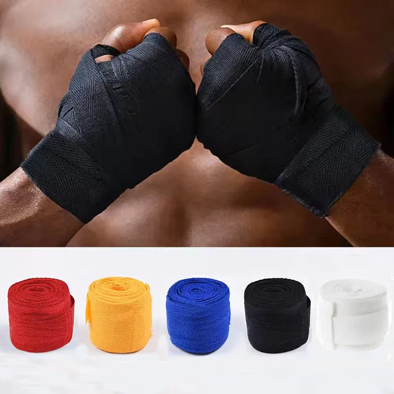 2 Elastic Boxing Bandages 1.5/2.5/3/5M Cotton Sports Belt Sanda Kickboxing MMA Hand Gloves Boxing Sports Bandages