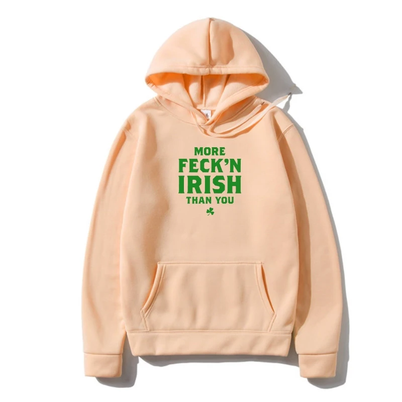 

S Patricks Day Sweatshir Shamrock Clover Paddy Irish Unisex Men Outerwear Black Hoody 4