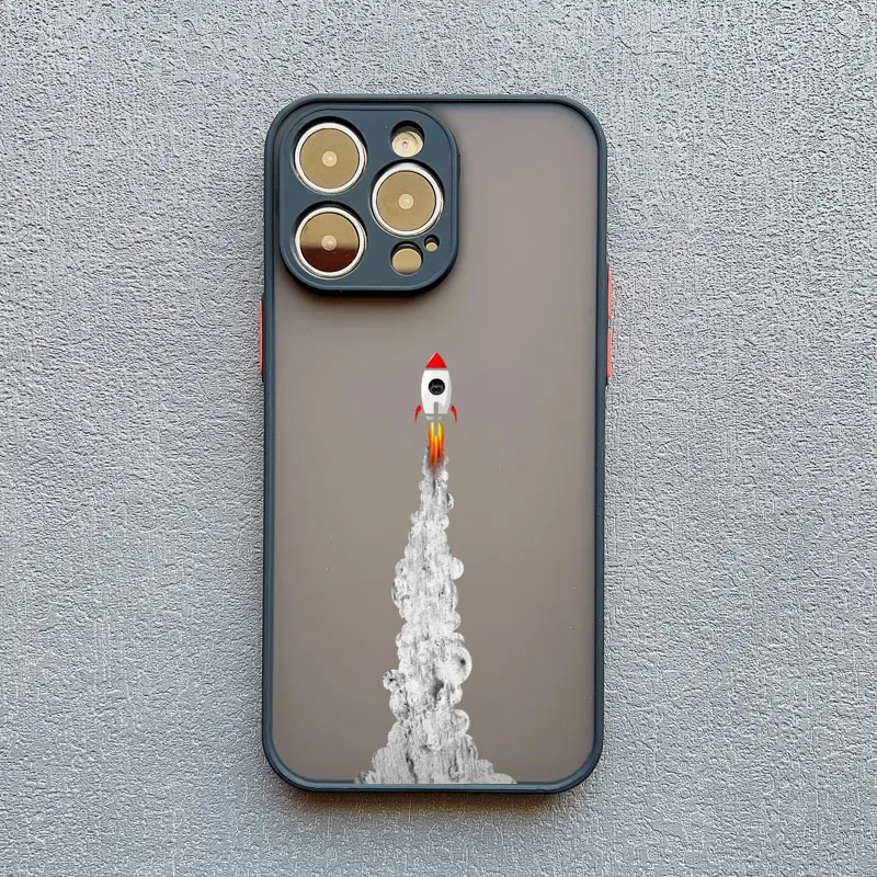 Niedliche Raumfahrer Cartoon Raumschiff Handy hülle für iPhone 13 11 Pro Max Mini 15 14 12 Pro Max XS XR XS stoß feste Rückseite Stoßstange – Detail 6