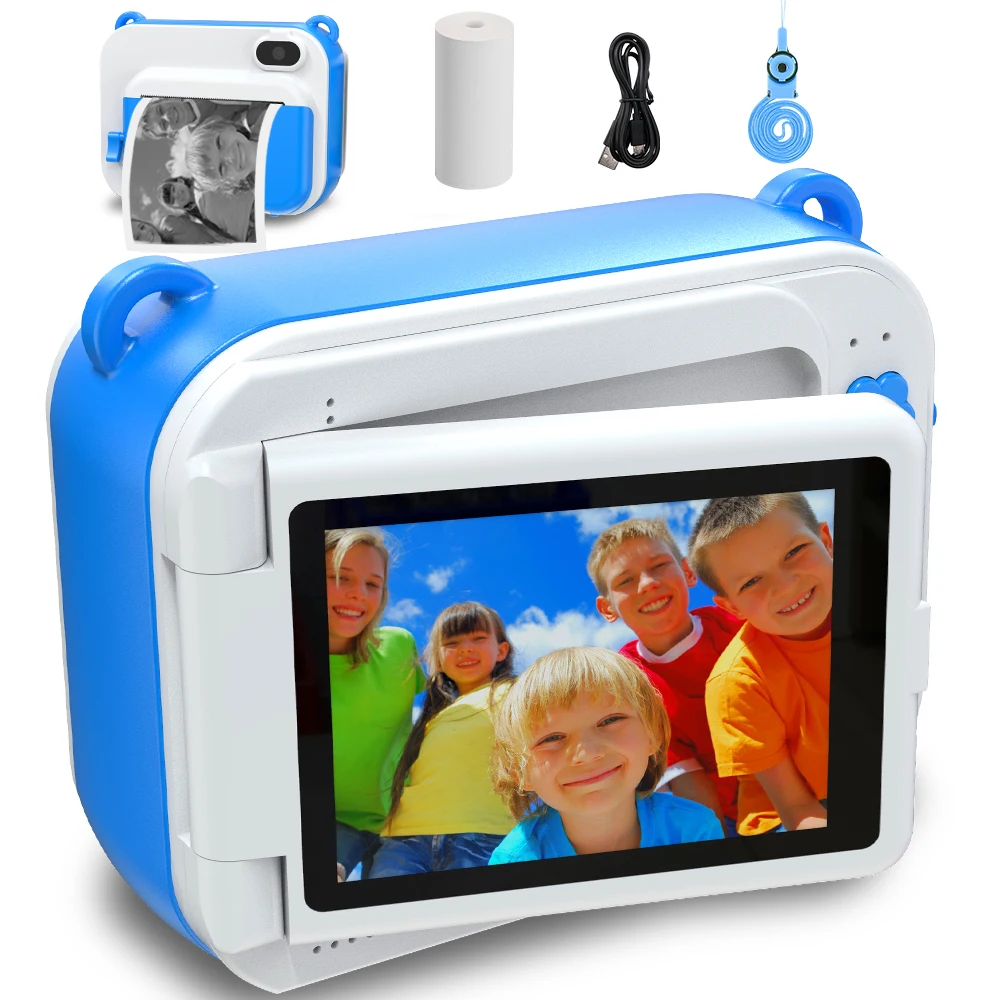 DIY Printting Children's Camera With Thermal Paper Digital Photo Camera Selfie Kids Instant Print Camera Boy's Birthday Toy Gift 