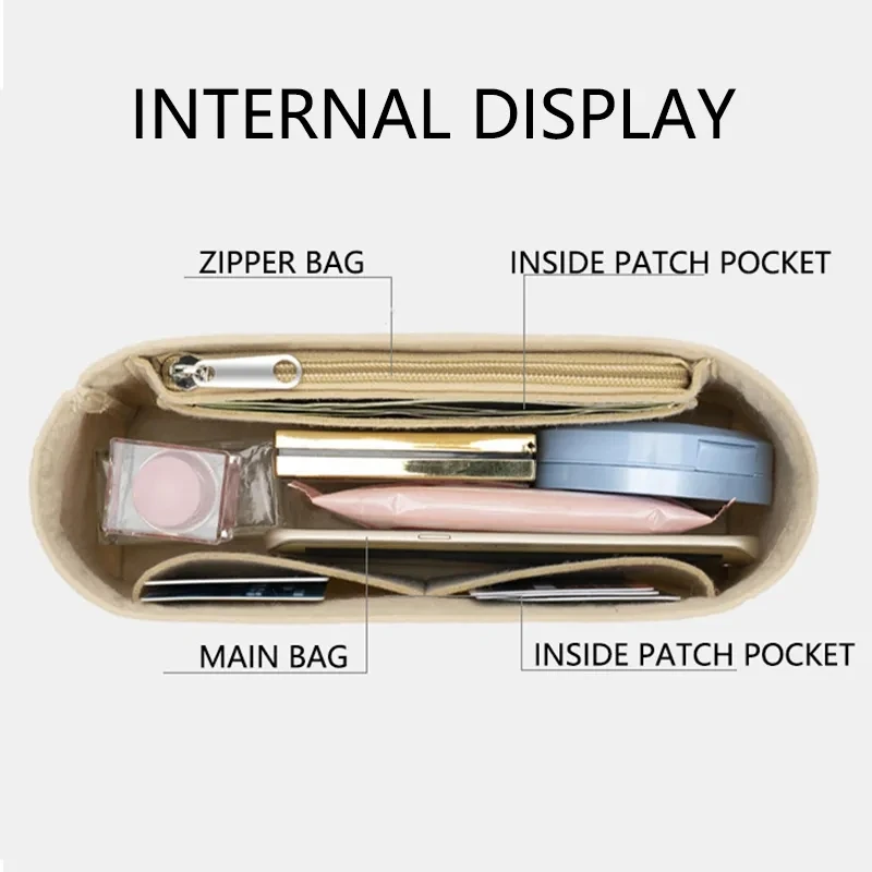 Felt Insert Organizer Bag for H Kelly 25 28 32 Makeup Women's Handbag Travel Inner Portable Cosmetic Storage Bag handbag organizer felt bag organizer