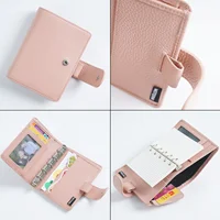 Moterm Regular A8 / M5 Size Rings Planner Pebbled Grain Cowhide 5-hole Mini Notebook with 15 MM Rings Organizer Journey Diary 2