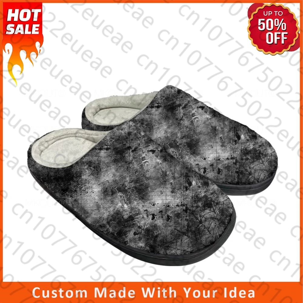 

Лидер продаж, крутые готические домашние хлопковые тапочки на заказ, мужские и женские новейшие сандалии, плюшевая домашняя сохраняющая тепло обувь для спальни, термотапочки