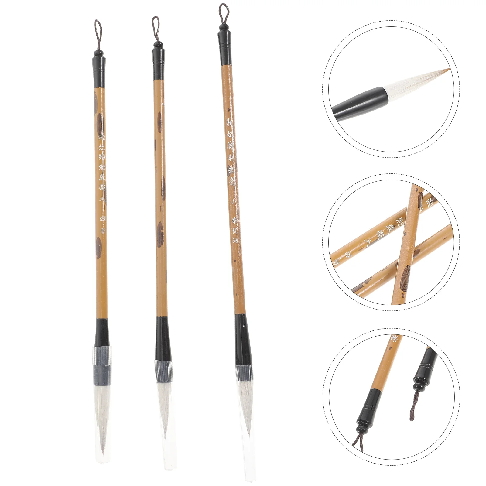 3 Pcs Paintbrushes Writing Supply Painting Major Chinese Drawing Calligraphy Student