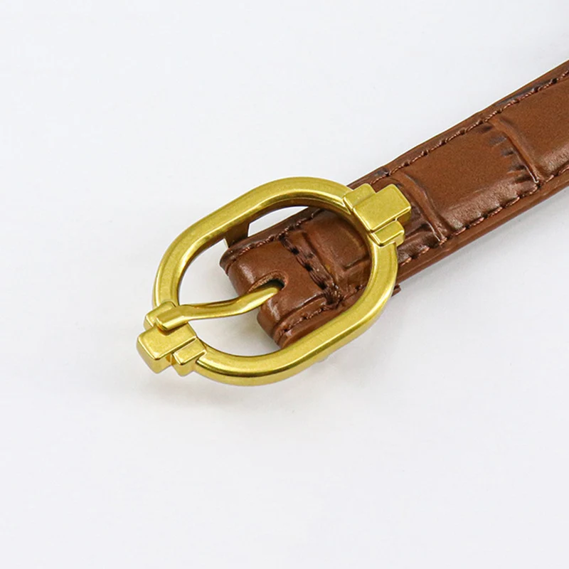 Mode neue trend ige Luxus Damen Krokodil Muster Rindsleder Nadel Gürtel Bund für Mädchen Frauen Metalls chnalle Geschenk – Detail 7