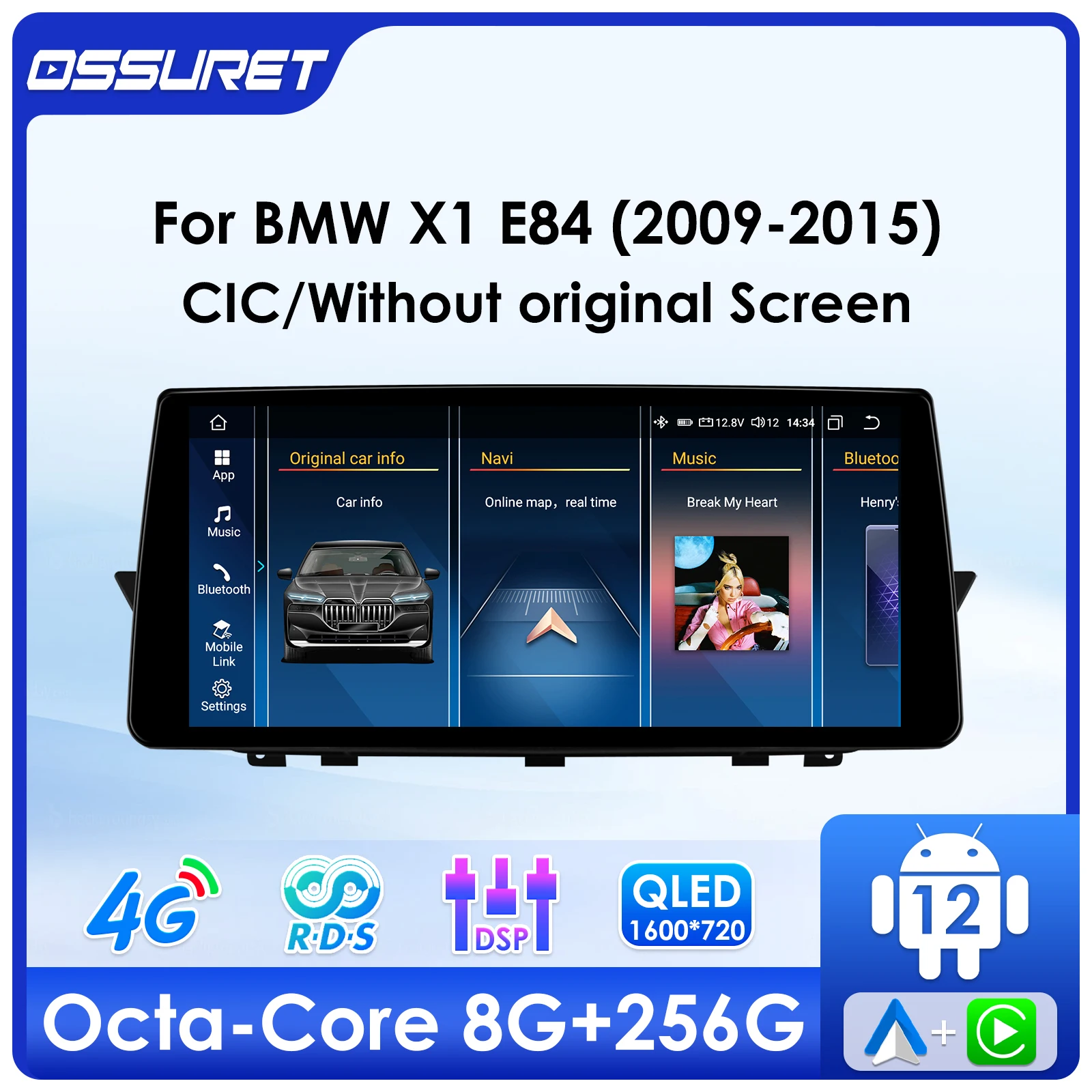 

7862 Android Carplay Multimedia Video player For BMW X1 E84 2009-2015 CIC/without Original Screen Car radio Stereo GPS Head Unit