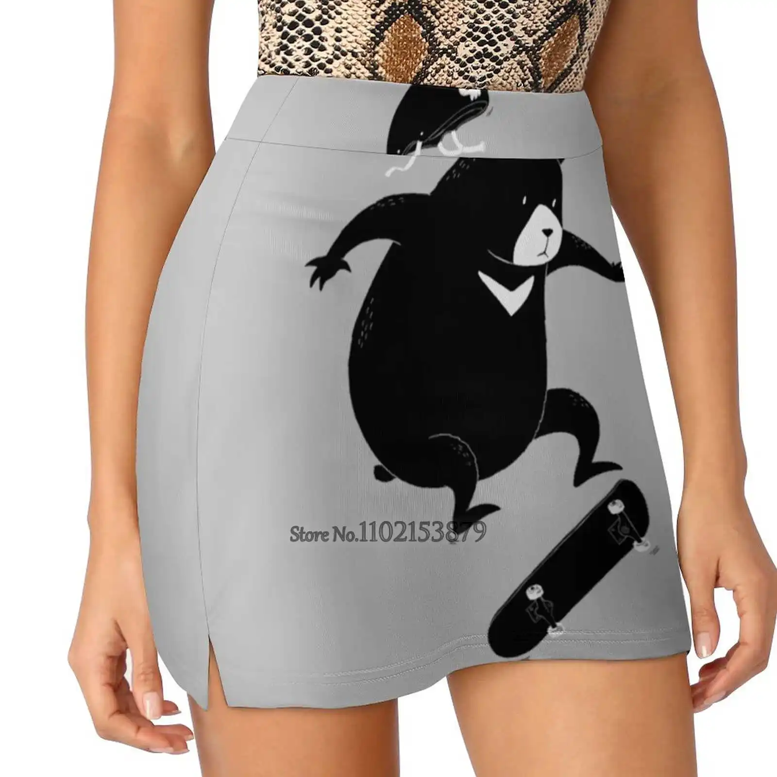 

Extreme Bear Women'S Fashion Sporting Skirt With Pockets Tennis Golf Running Skirts Bear Extreme Sport Skateboard Animal