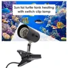 Turtle Fish Tank Reptile Heating Light Holder 360 Degree Rotation E27 Lamp Socket Holder UVA+UVB Clip-on Bulb Cover with Switch 3
