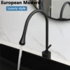 KEMAIDI Bathroom Sink Faucet Set Rectangle 24"x16" Big Black Vessel Sinks for Bathroom Hotel Vanity Sink Above Counter Basin 3