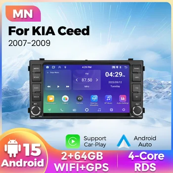 Pantalla Multimedia Inalámbrica de 7 Pulgadas con CarPlay y Android Auto para KIA Ceed 2007-2009, Radio de Coche con Android 15, Sistema Inteligente con GPS 1