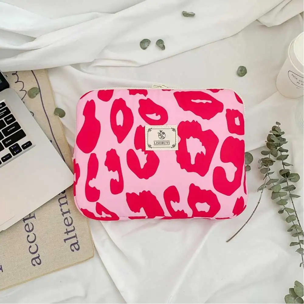 Pink Print Bear Shockproof Laptop Sleeve and Portable Pouch