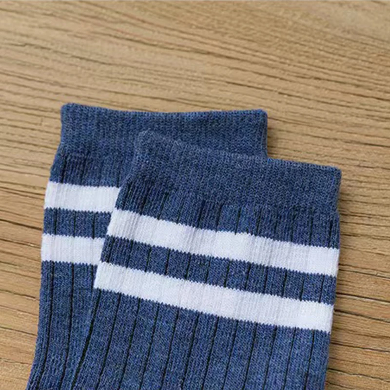 5 Pair Men's Striped Casual Breathable Socks Cotton Harajuku Retro