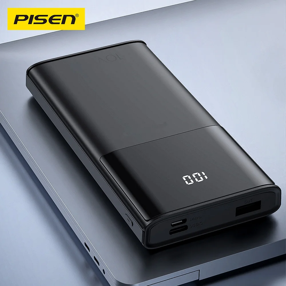 PISEN Power Bank 10000mAh 10W High-Power Output for iPhone Samsung