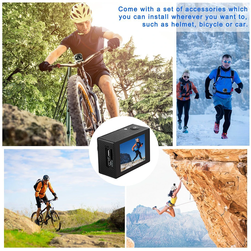 Bicycle Sports Camera Mountain Bike Motorcycle Helmet Action Mini Camera Camcorder Full 4K 1080p HD Car Video Recorder