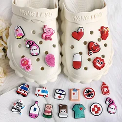 Croc 의사 간호사 신발 참 의료 액세서리, 소년 소녀용 DIY 청바지 선물, 파티 선물, 1 개 판매