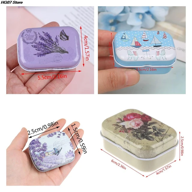 1XLavender Mini Tin Box Sealed Jar Packing Boxes Jewelry, Candy