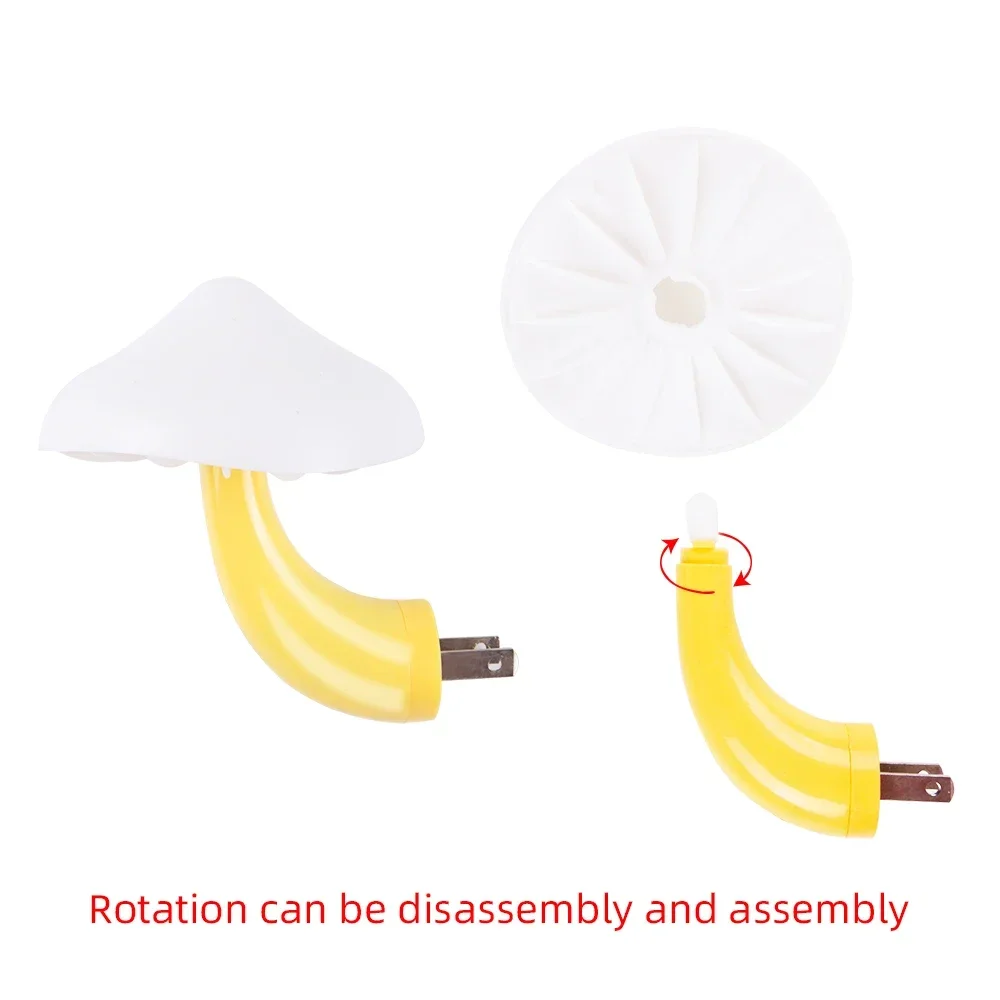LED Night Light Christmas Gift Mushroom Shape Automatic Sensor Bedroom Decor Wall Lamp Kid Room Bedside Lamp US/EU Plug